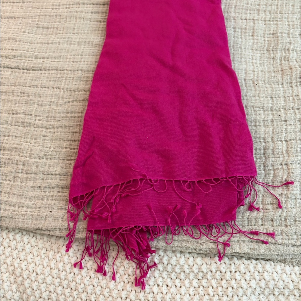 Soft Fuchsia Fringe Scarf - Women's Accessory